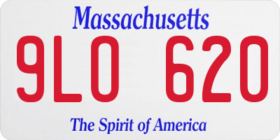MA license plate 9LO620