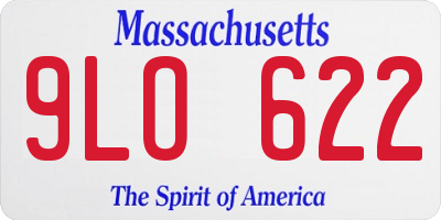 MA license plate 9LO622