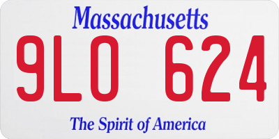 MA license plate 9LO624