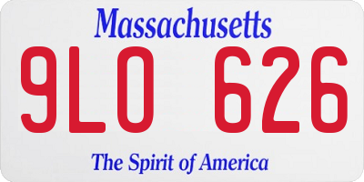 MA license plate 9LO626