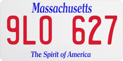MA license plate 9LO627