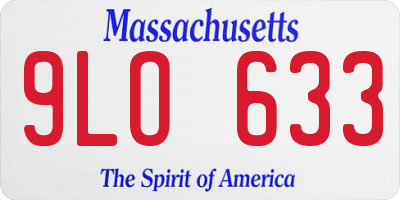 MA license plate 9LO633