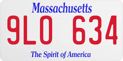 MA license plate 9LO634
