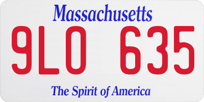 MA license plate 9LO635