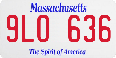 MA license plate 9LO636