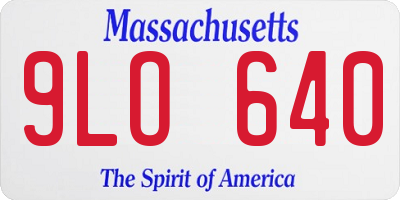 MA license plate 9LO640