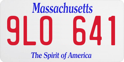 MA license plate 9LO641