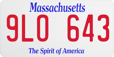 MA license plate 9LO643