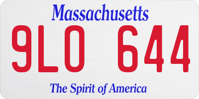 MA license plate 9LO644