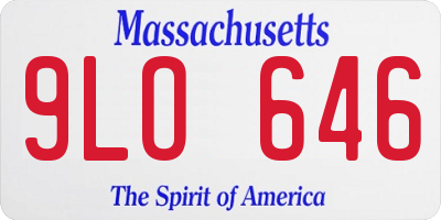 MA license plate 9LO646