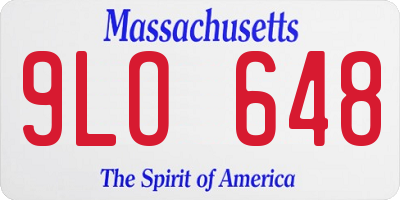MA license plate 9LO648