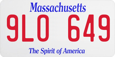 MA license plate 9LO649