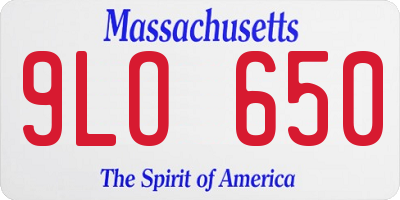 MA license plate 9LO650