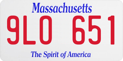 MA license plate 9LO651