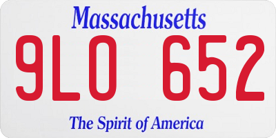 MA license plate 9LO652