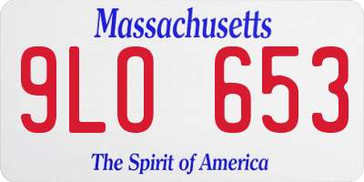 MA license plate 9LO653