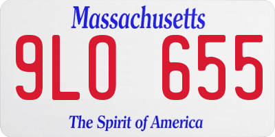 MA license plate 9LO655