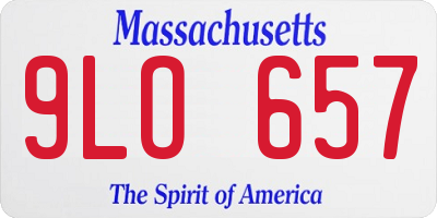 MA license plate 9LO657