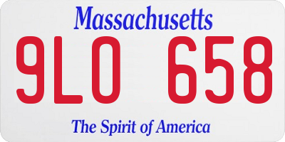 MA license plate 9LO658