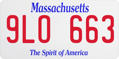 MA license plate 9LO663