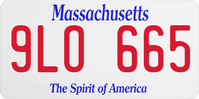 MA license plate 9LO665