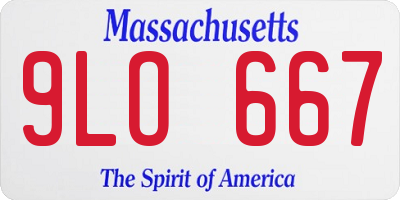 MA license plate 9LO667