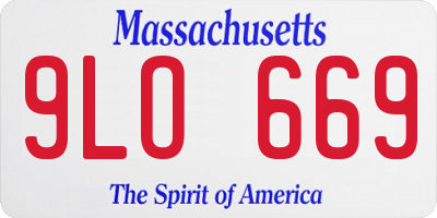 MA license plate 9LO669