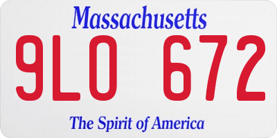 MA license plate 9LO672