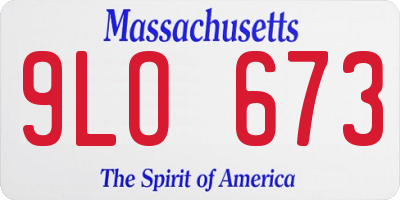 MA license plate 9LO673