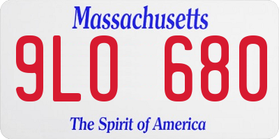 MA license plate 9LO680
