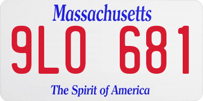 MA license plate 9LO681