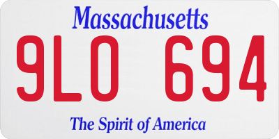MA license plate 9LO694