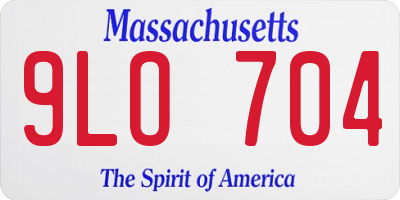 MA license plate 9LO704