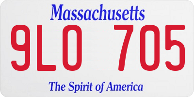 MA license plate 9LO705