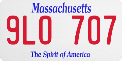 MA license plate 9LO707
