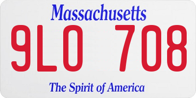 MA license plate 9LO708