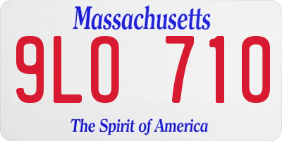 MA license plate 9LO710