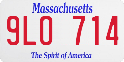 MA license plate 9LO714