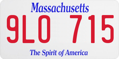 MA license plate 9LO715