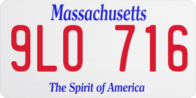 MA license plate 9LO716