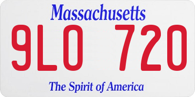 MA license plate 9LO720