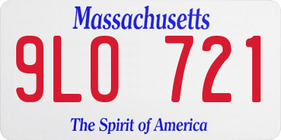 MA license plate 9LO721