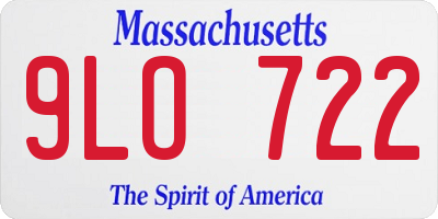 MA license plate 9LO722