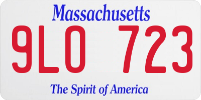 MA license plate 9LO723