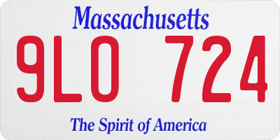 MA license plate 9LO724