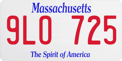 MA license plate 9LO725