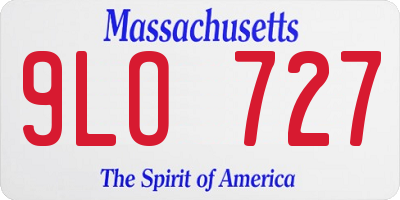 MA license plate 9LO727