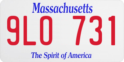 MA license plate 9LO731