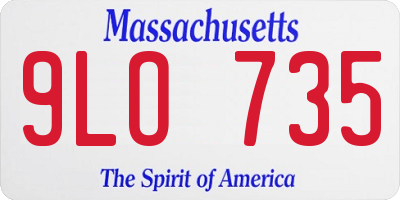 MA license plate 9LO735