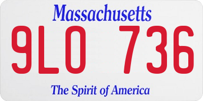 MA license plate 9LO736